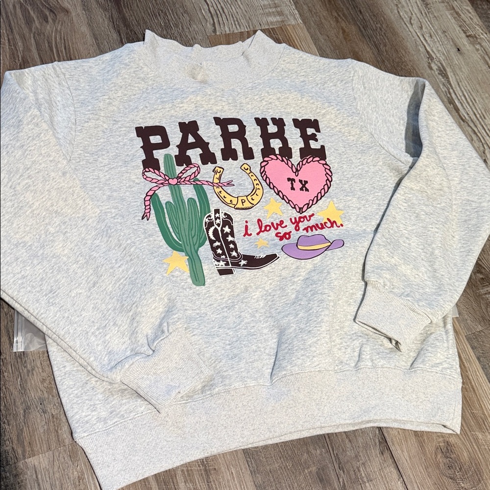 Gray Parke Sweatshirt with Texas Print - Picture 2 of 2